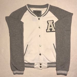 Active Basic White Varsity Jacket Size L
